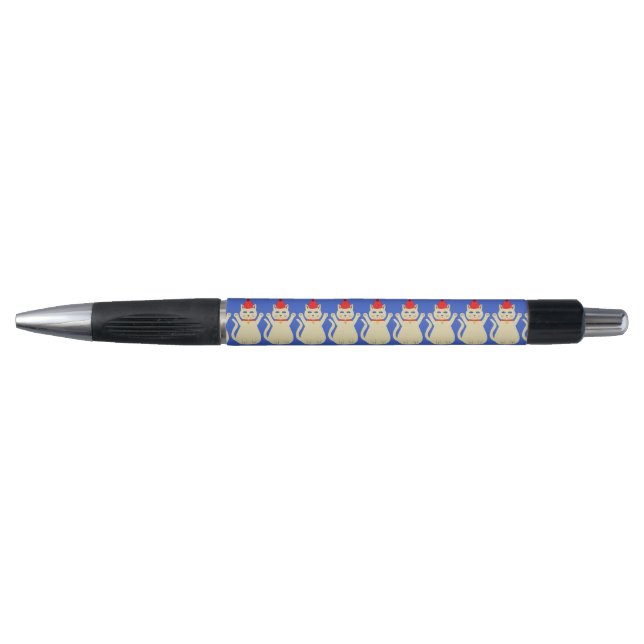 Stylo Joli chat de Noël à motifs (Devant)