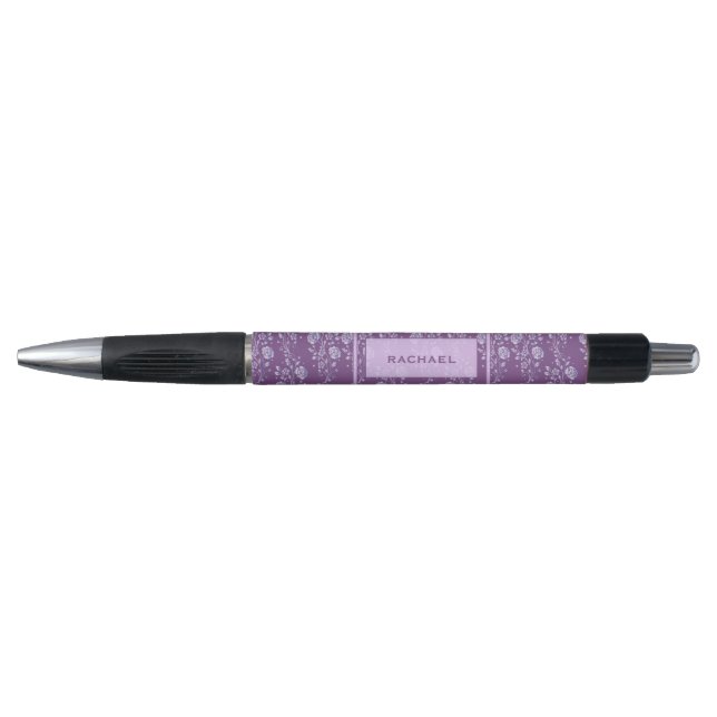 Stylo Joli monogramme floral pourpre et Lilac (Devant)