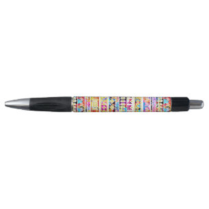Stylo Joli motif aztèque tribal coloré