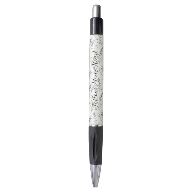 Stylo Jolies Fleurs Blanches Lavande Enterrement de Vie  (Devant (Vertical))