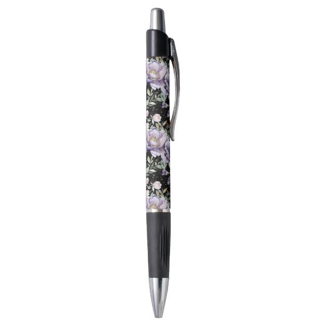 Stylo Jolies Fleurs Blanches Violettes (Bas (Vertical))