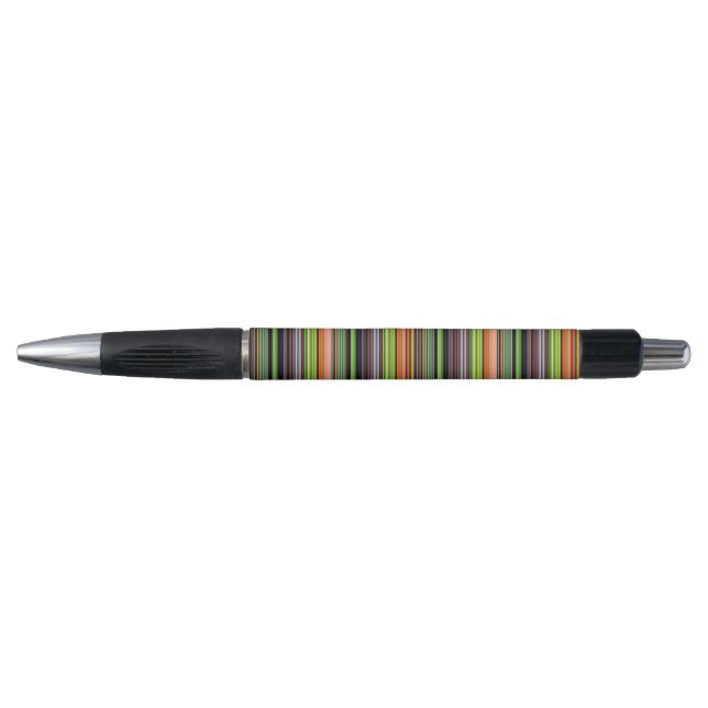 Stylo Jolies rayures noires colorées (Devant)