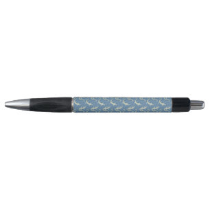 Stylo Jouer Alligator Vert Paisley sur Bleu