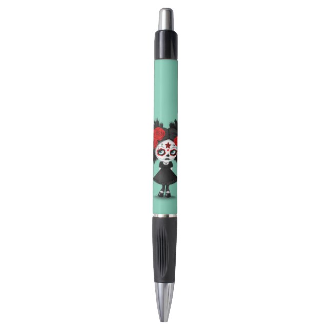 Stylo Jour timide de la fille morte avec de grands yeux (Devant (Vertical))