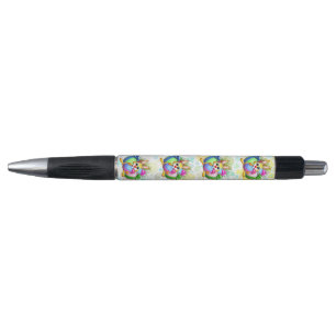 Stylo Lapin drôle mordant un œuf de Pâques