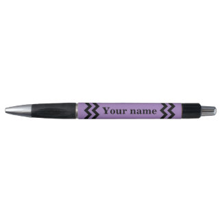 Stylo Le chevron noir et violet élégant