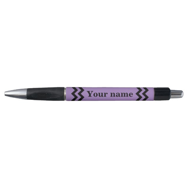Stylo Le chevron noir et violet élégant (Devant)