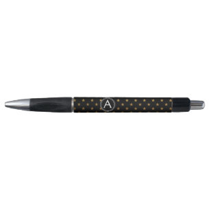 Stylo Le monogramme élégant de feuille d'or tient le
