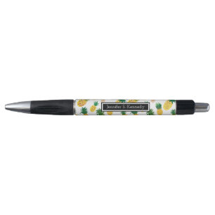 Stylo Le motif à la mode d'ananas ajoutent votre nom