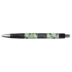 Stylo Le motif floral   de jungle ajoutent votre nom