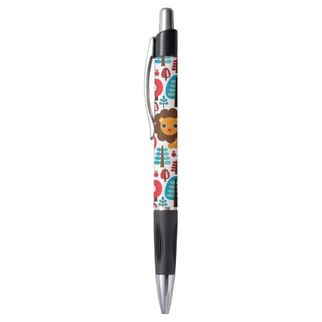 Stylo le rétro lion mignon badine l'illustration (Haut (Vertical))