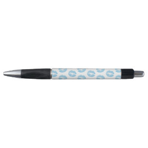 Stylo Lèvres Bleues, Motif De Lèvres, Bleu, Baiser