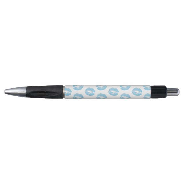 Stylo Lèvres Bleues, Motif De Lèvres, Bleu, Baiser (Devant)