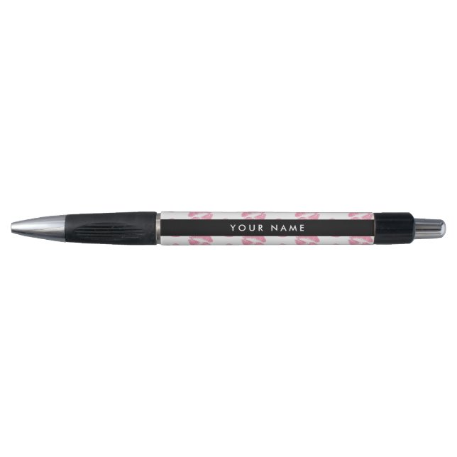 Stylo Lèvres Roses, Baiser, Baguette à lèvres, Votre Nom (Devant)