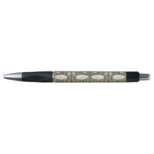 Stylo Libellule et Lys Vintage Vert Sauge Art