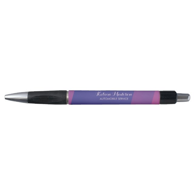 Stylo Lignes diagonales roses et bleues simples (Devant)