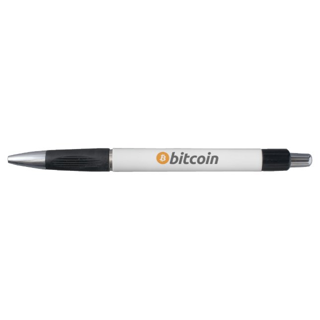Stylo Logo Bitcoin grand avec symbole Bitcoin orange (Devant)