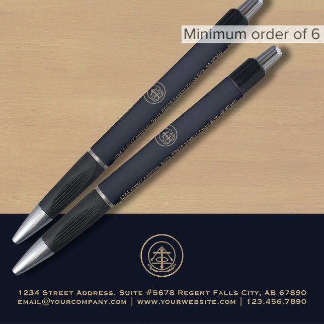 Stylo Logo Bleu Or Personnalisé (Créateur téléchargé)