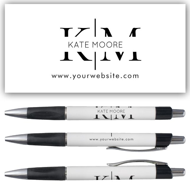 Stylo Logo de société personnalisé Monogramme Site Web É (Custom Business Logo Monogram Website Elegant Pen)