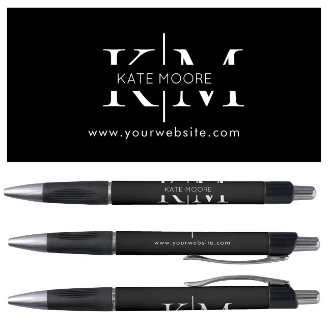 Stylo Logo de société personnalisé Monogramme Site Web É (Custom Business Logo Monogram Website Elegant Pen)