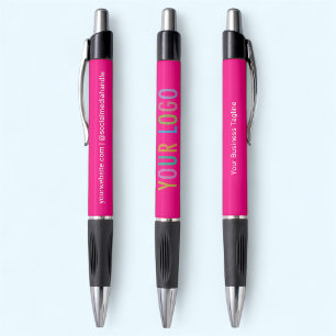 Stylo Logo d'entreprise Hot Pink Pens imprimé promotionn