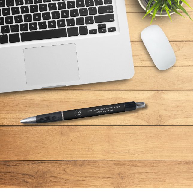 Stylo Logo d'entreprise Noir de marque professionnelle (Créateur téléchargé)