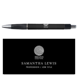 Stylo Logo et nom d'entreprise promotionnel moderne noir