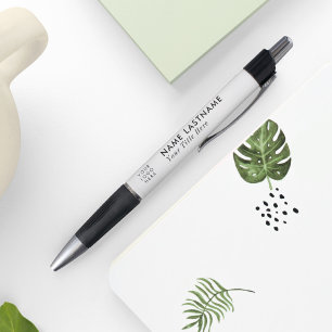 Stylo Logo personnalisé Minimaliste Blanc Noir Simple En