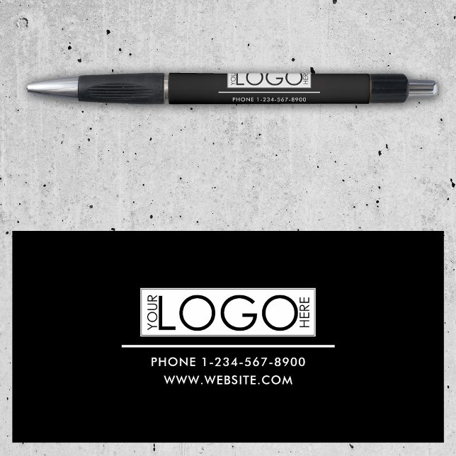 Stylo Logo Professionnel d'Entreprise Coordonnées Simple (Professional Business Logo Contact Details Simple Pen)