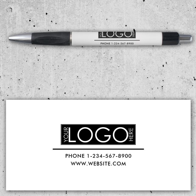 Stylo Logo Professionnel d'Entreprise Coordonnées Simple (Professional Business Logo Contact Details Simple Pen)