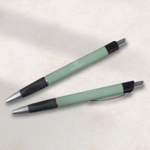 Stylo Logo Promo Santé Conseiller Crème Vert Sauge