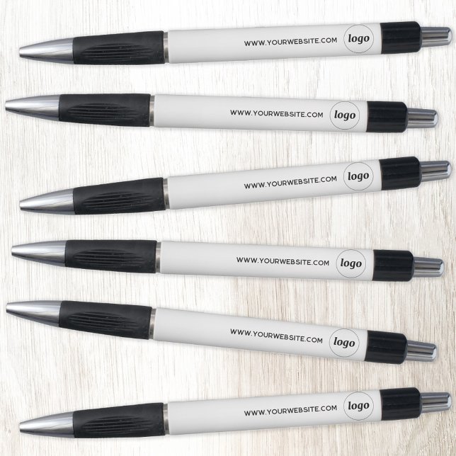 Stylo Logo Simple Avec Entreprise Promotionnelle de Site (Simple logo with custom text business branding promotional website address pen)