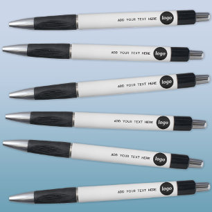 Stylo Logo simple avec texte promotionnel d'entreprise