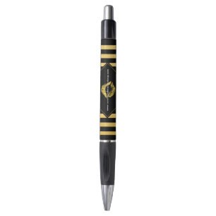 Stylo L'or et les rayures noires avec le rouge à lèvre