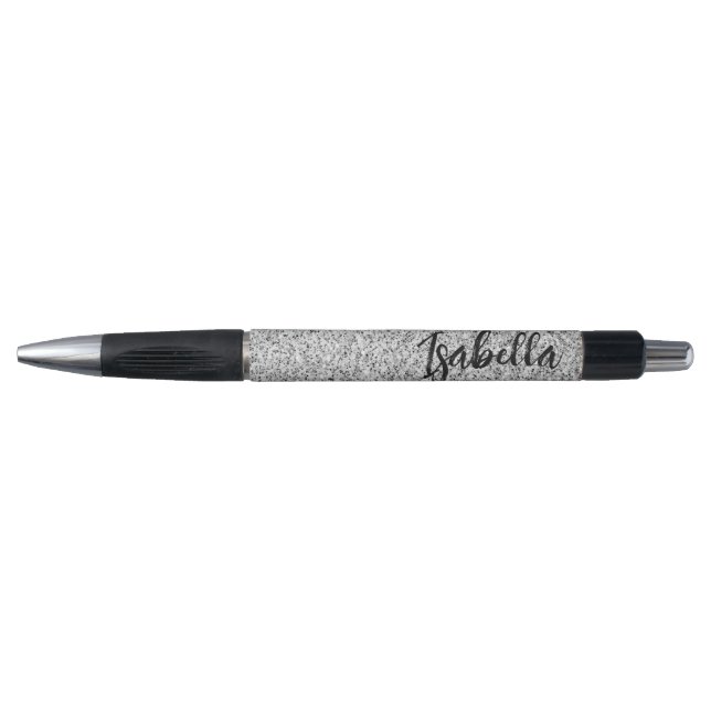 Stylo Lumière grise argentée scintillement scintille Nom (Devant)