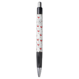 Stylo Lunettes de vin rouge Motif Monogramme