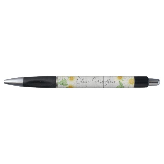 Stylo Marguerites personnalisées Rustiques (Devant)