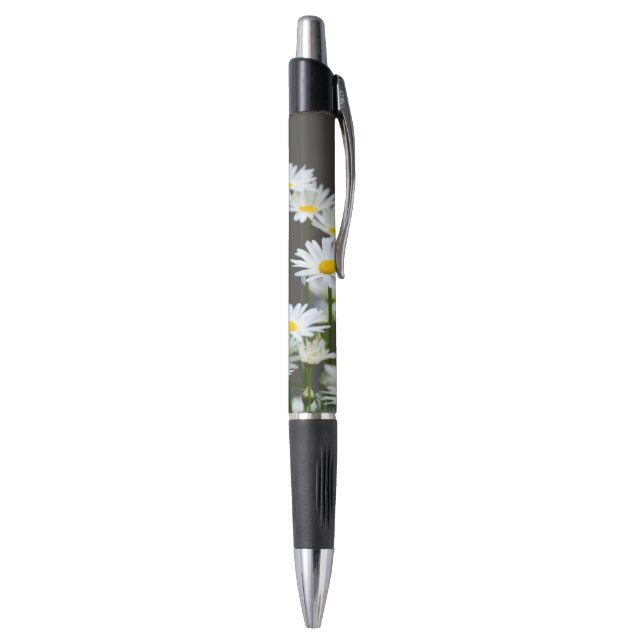 Stylo Marguerites sur Gris (Bas (Vertical))