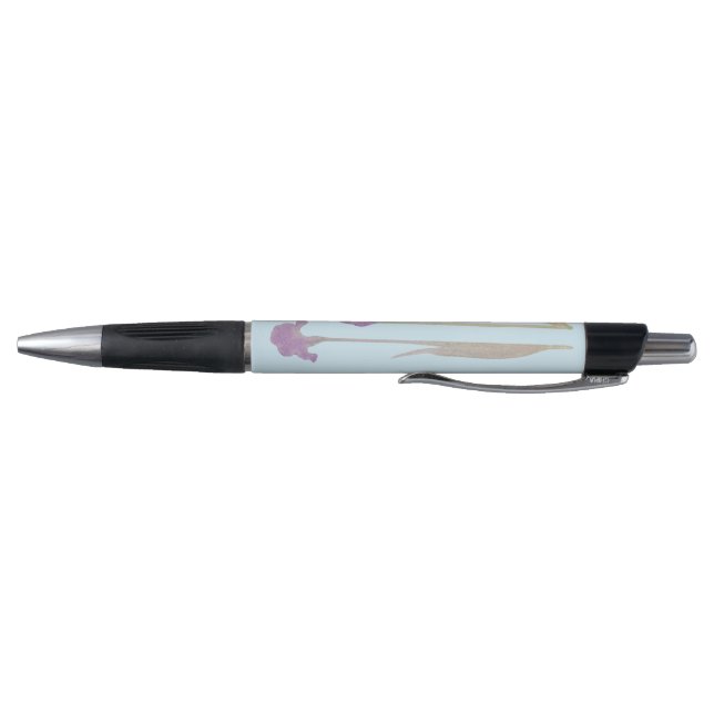 Stylo Mariage d'aquarelle violet et bleu Iris (Bas)