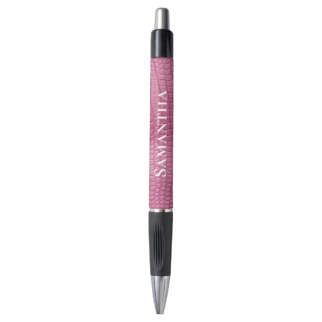 Stylo Mariage Faux Alligator Rose Fête de Mariage (Devant (Vertical))