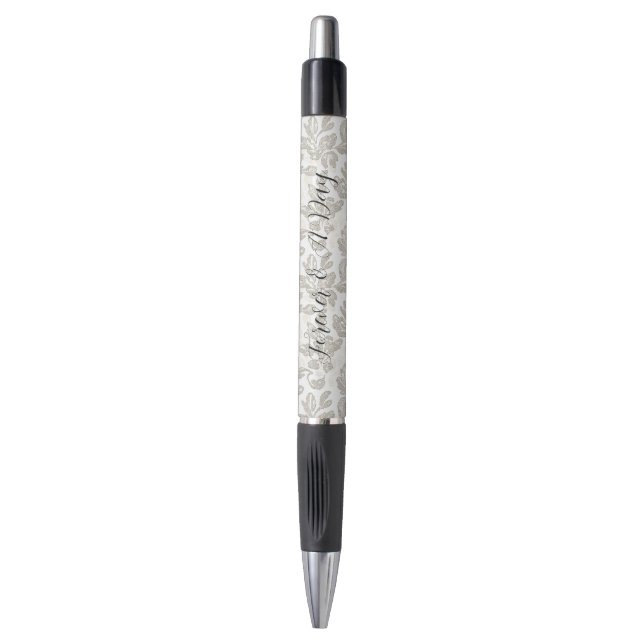 Stylo Mariage Floral Crème Blanc Chic (Devant (Vertical))