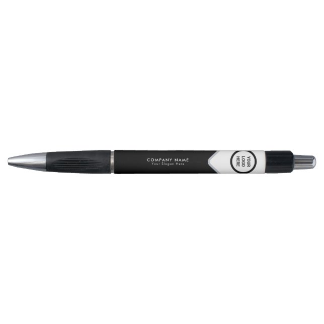 Stylo Marque promotionnelle en noir et blanc (Devant)
