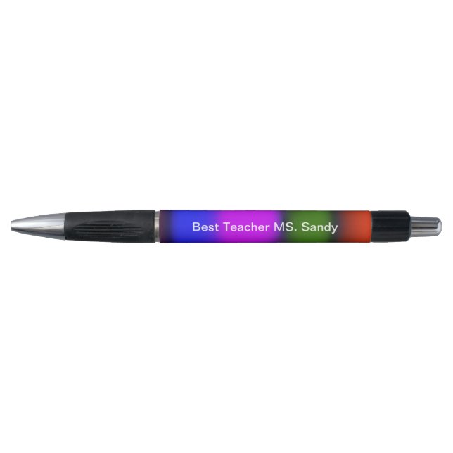 Stylo Meilleur enseignant Ajouter le nom Bleu, violet, v (Devant)