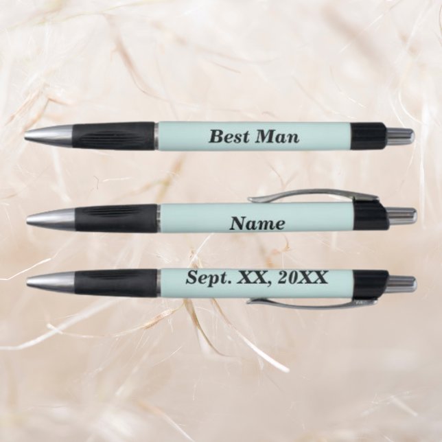 Stylo Meilleur nom d'homme et date de la poignée en caou (Best Man Name and Date of Wedding Rubber Grip Pen)