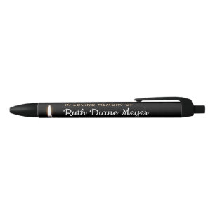 Stylo Mémorial Personnalisé Noir Avec Bougie