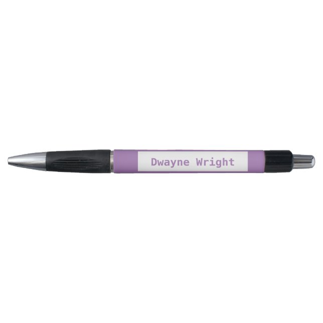 Stylo Minimaliste violet pourpre et blanc (Devant)
