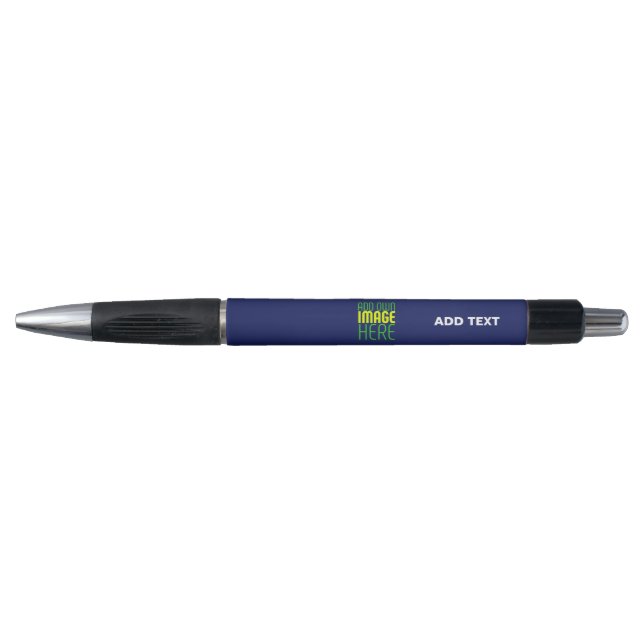 STYLO MODELE DE TEXTE D'IMAGE BLEU NAVY MIGNON ÉDITABLE  (Devant)