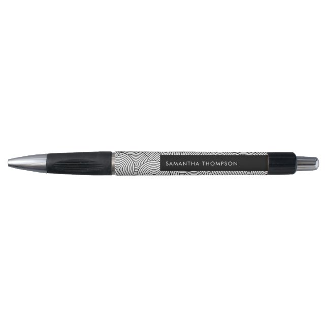 Stylo Moderne Géométrique Milieu de Siècle Arch Noir Bla (Devant)