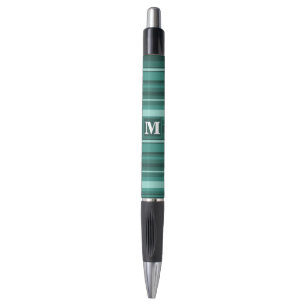 Stylo Monogramme bandes turquoises