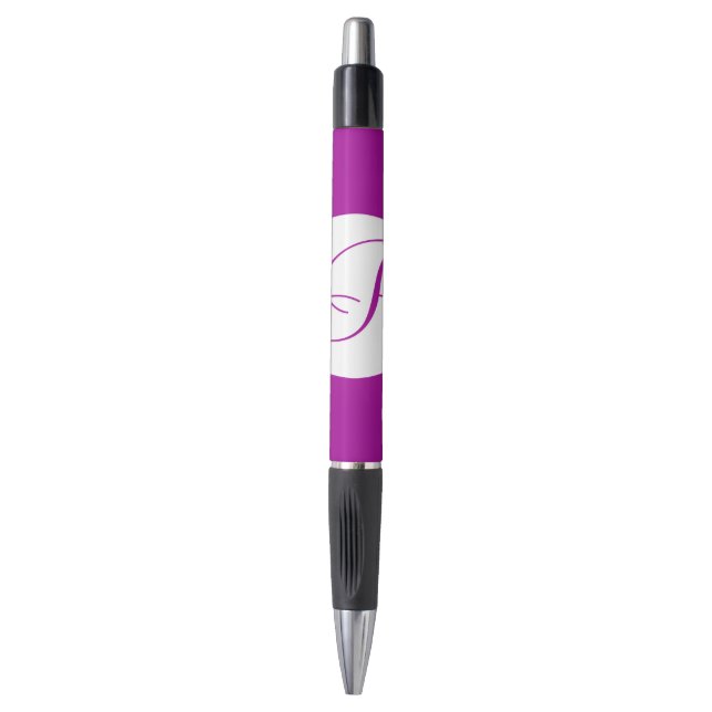 Stylo Monogramme circulaire violet clair (Devant (Vertical))